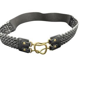 Braided Half Stretch Fit belt Distinctive Interlocking Gold Tone Clasp One Size